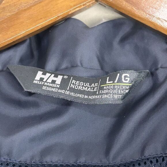 Helly Hansen Jacket Men's XL Blue Windbreaker Full Zip Hooded Logo Outdoor - Picture 6 of 9